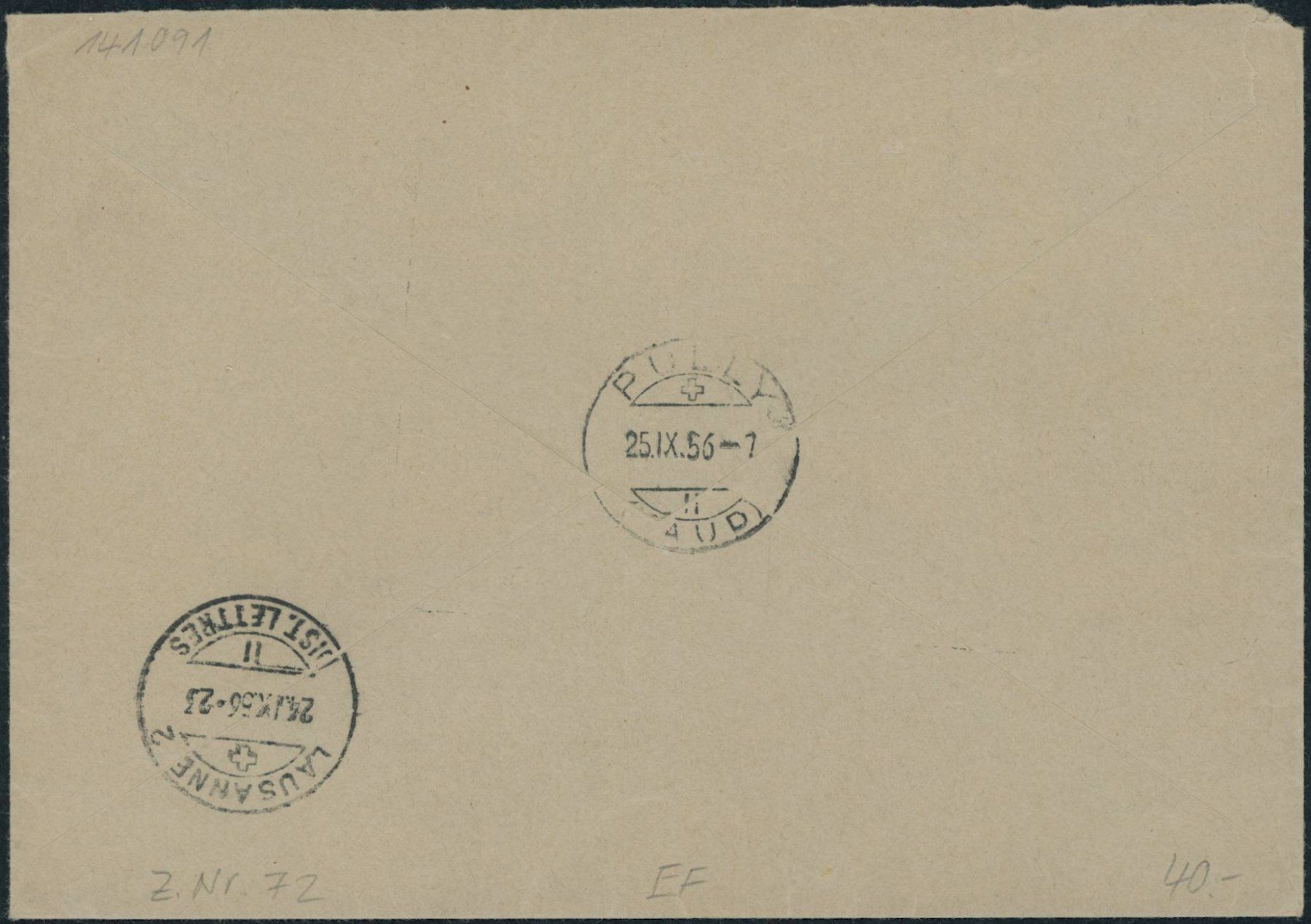 Alle Briefmarken: 1950 - Technik + Landschaft BVW - Brief - EF – Gebraucht aus Schindellegi von leecollect 1