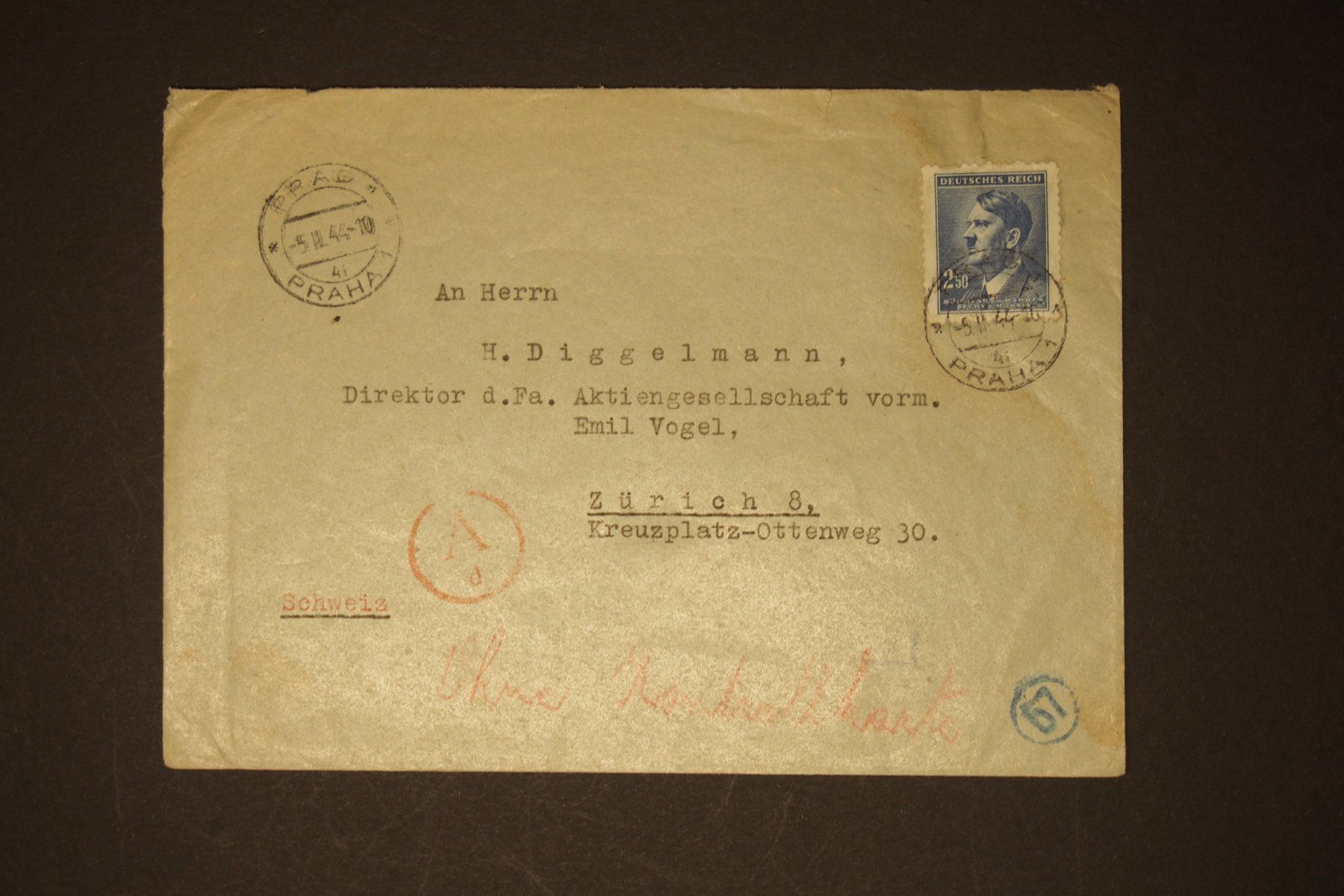 Alle Briefmarken: 1944 Brief Böhmen und Mähren – Gebraucht aus Solothurn von and_fxw5