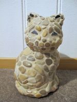 Niedliche Katzen Deko Ton Figur Statue Natur Steine