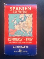 Spanien und Portugal, Kümmerly + Frey, Autokarte, alt