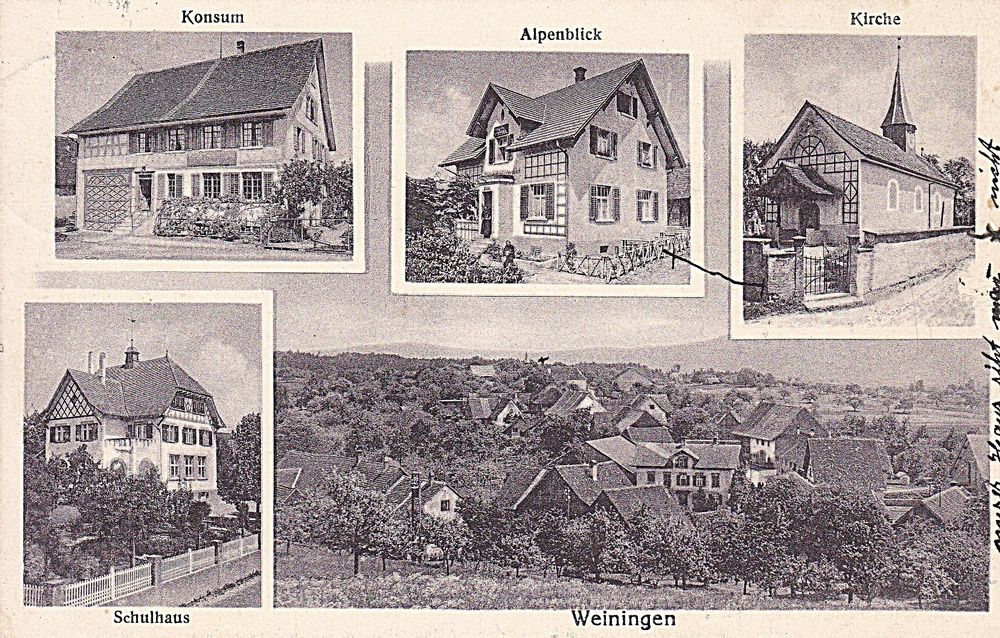 Weiningen (TG) bei Frauenfeld, Karte mit 5 Bilder, 1929 Kaufen auf