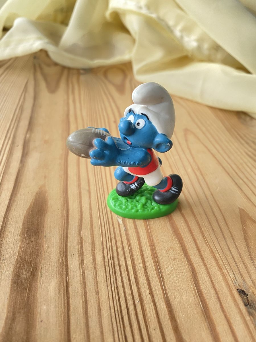 Schleich Statuette: Schlumpf australischer Football – Usato da Fehraltorf venduto da Marian4