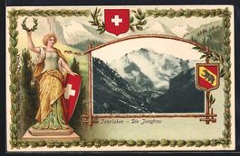 Litho Interlaken, Blick auf die Jungfrau