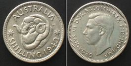 AUSTRALIEN Shilling 1942 S GEORGE VI. Silber ERHALTUNG! unz-