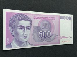Belgrad 1992 - Jugoslawien - 500 Dinara UNC