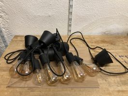 Set 6 Pendelleuchten schwarz mit LED Leuchtmittel gebraucht
