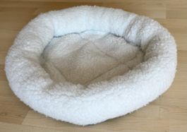 Tierbett rund weiss