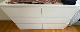 White 6-drawer dresser, modern design, IKEA