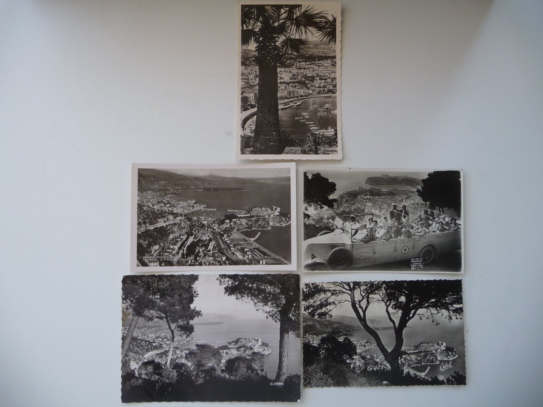 Ansichtskarten: 5 ALTE POSTKARTEN SCHWARZ.WEISS - IMPRESSIONEN VON MONACO – Gebraucht aus Aesch BL von Imoonlight