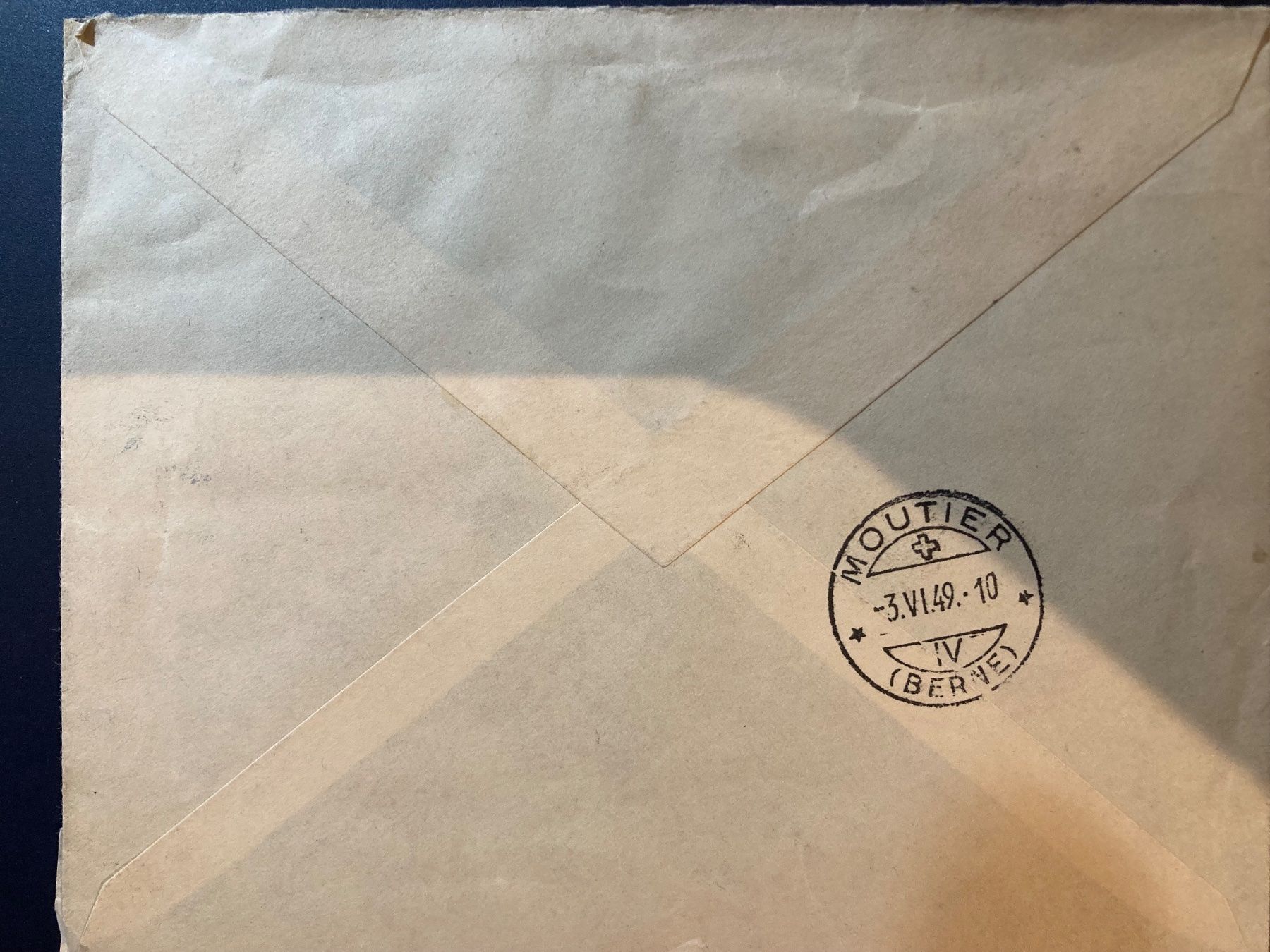 Alle Briefmarken: Recommandé M. Sauvain Paris - 1949 - Moutier – Gebraucht aus Orvin von Pyaeschli 1