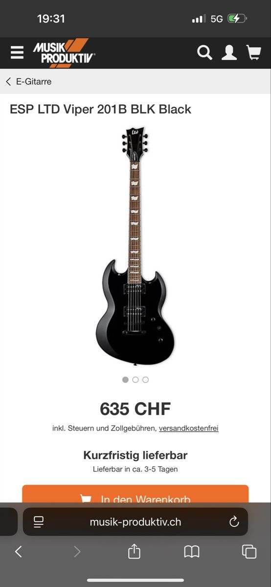 Esp Musikinstrumente: ESP LTD Viper 201B Baritone Guitar – Gebraucht aus Dulliken von lumen_sonoro666 3
