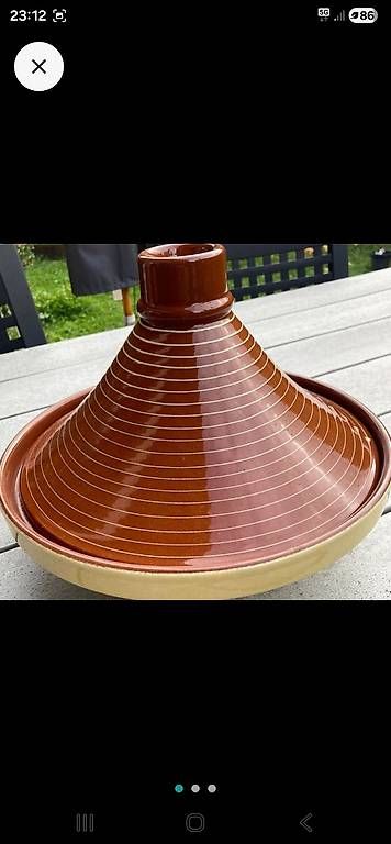 Sculture & Statue: Tagine terre cuite brun avec décor rayures neuve – Usato da Monthey venduto da Chez-Dani-81 2