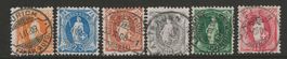 1907 : Stehende Helvetia Nr. 94A - 99A, KP 238.--