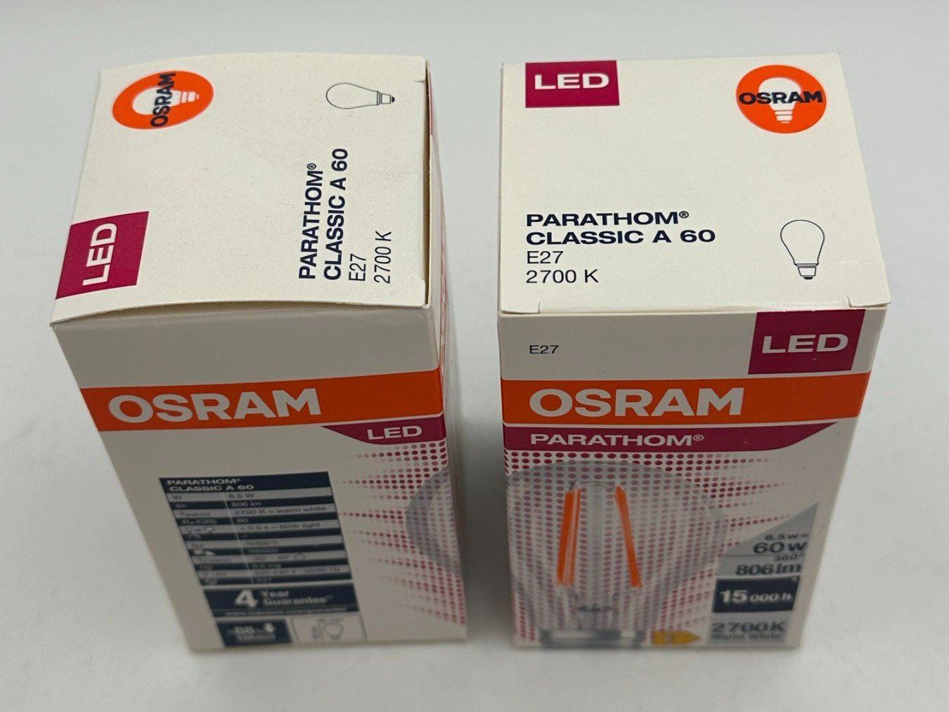 Osram Lampade: 2x OSRAM PARATHOM LED E27 Filament 6.5W 806lm Neu – Usato da Luzern venduto da Lager6640 2