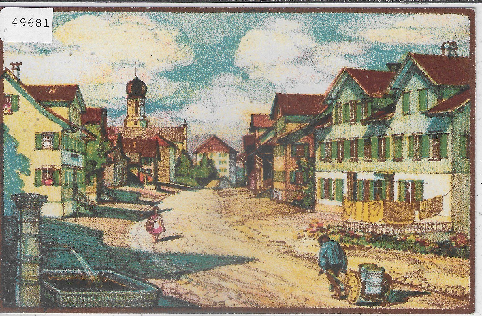 Ansichtskarten: Oberbüren vom "Hirschen" aus - Litho Aug. M. Bächtiger – Gebraucht aus Ettingen von Kartenplanet