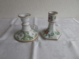 2 Porzellan Kerzenhalter