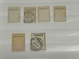 Lot Franco Briefmarken, Schweiz