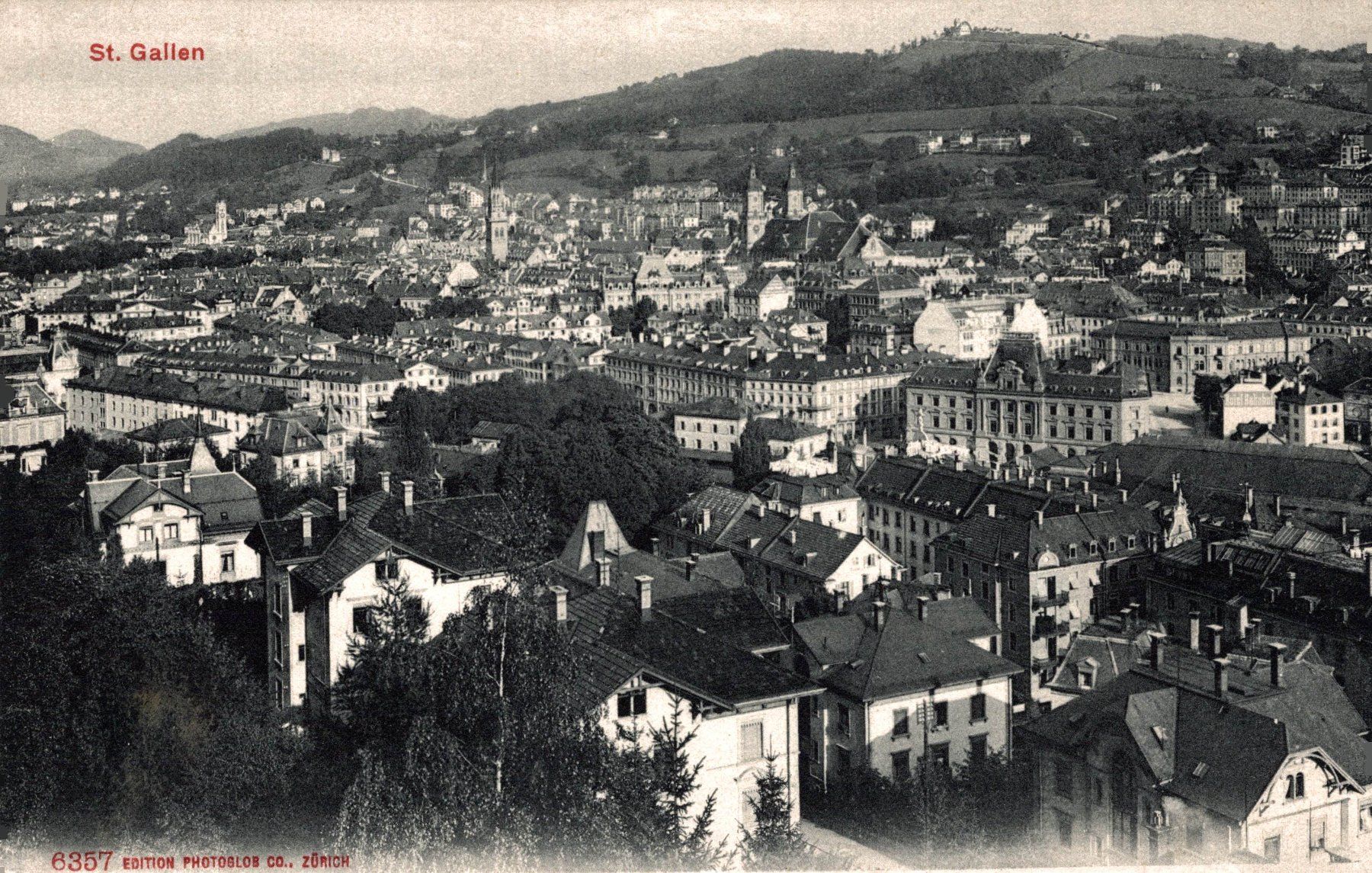 Cartoline postali: St. Gallen. Stadtansicht – Usato da Bronschhofen venduto da Astore