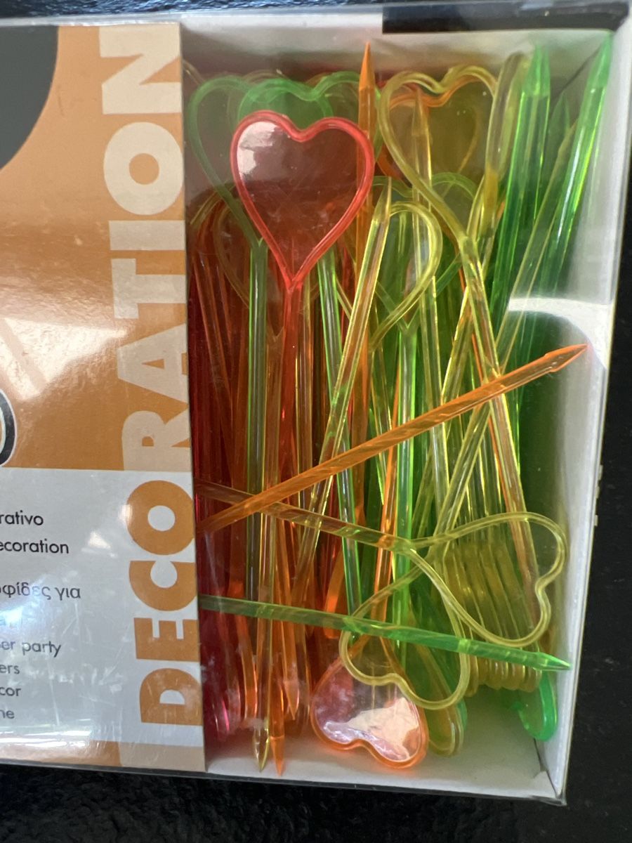 Tutte le decorazioni: Deco Picker Set in Herzform Neon Farben Party – Nuovo e nell'imballaggio originale da HORGEN venduto da vladibarca10 2