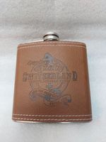 Swiss Flask – Steel & brown leather - Schweizer Flachmann