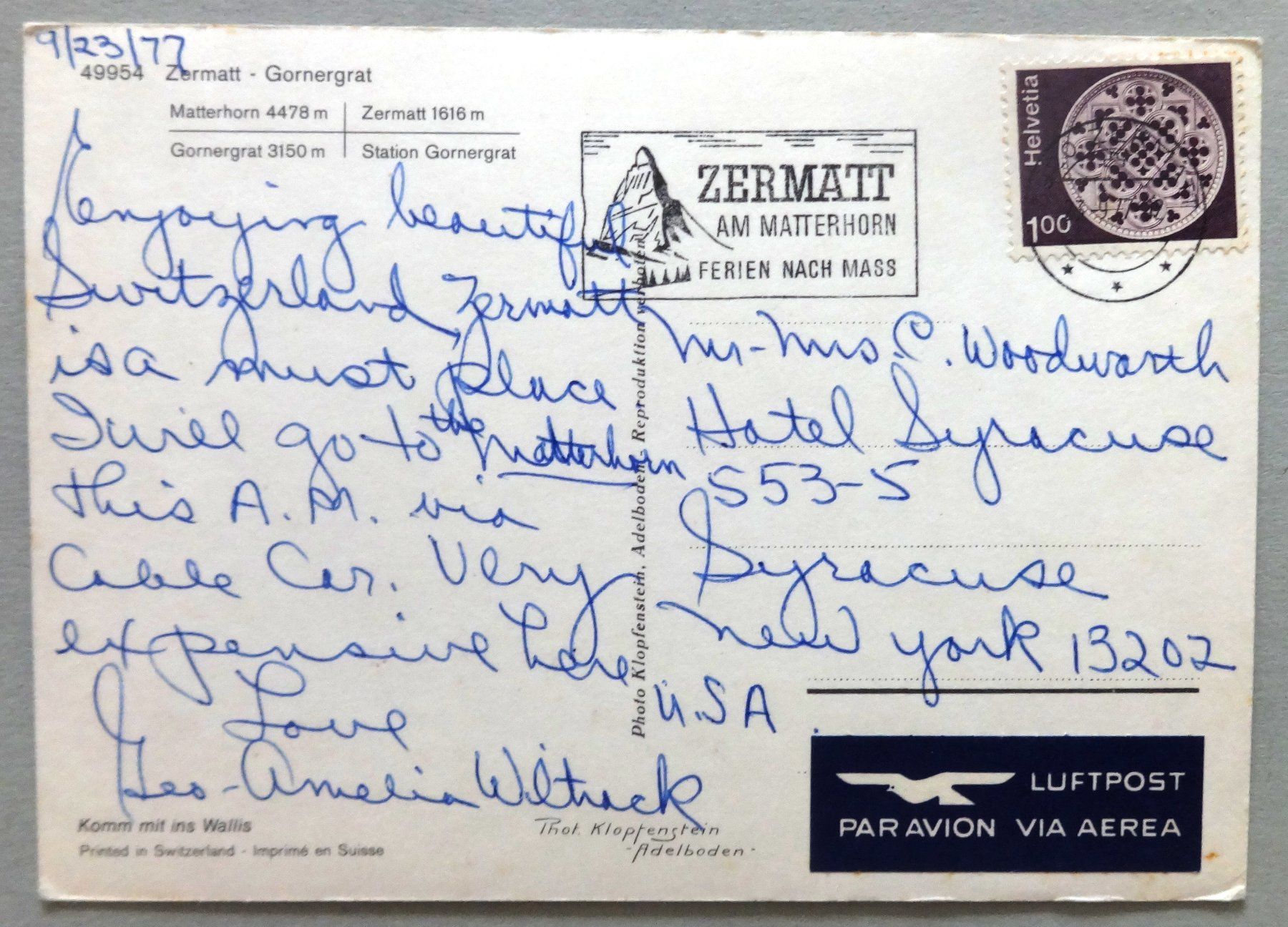 Cartes postales: Zermatt - Gornergrat – D'occasion à Fétigny par Billy2miny 1
