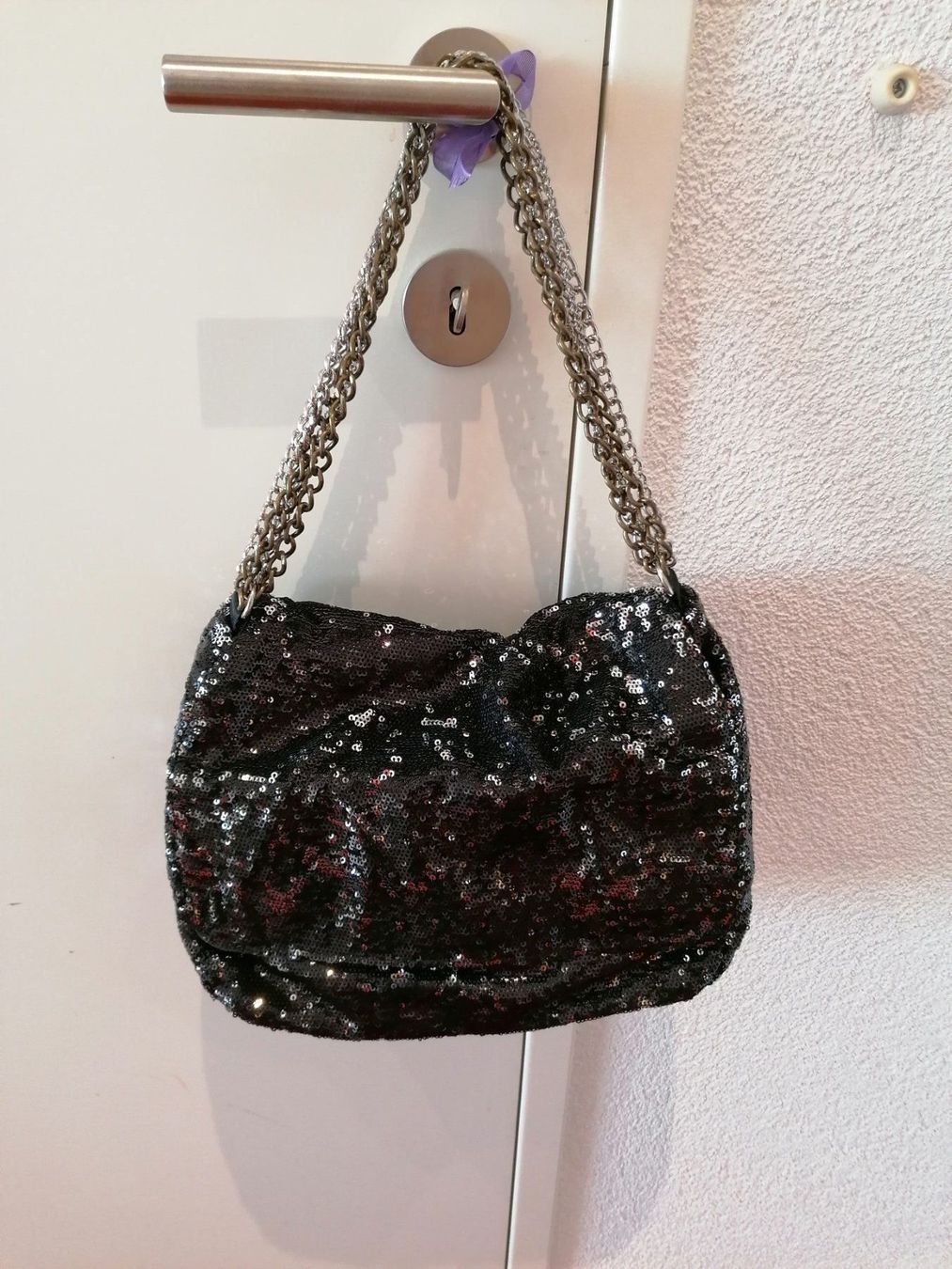 Borse da donna: Handtasche Glitter schwarz-silber – Nuovo (secondo la descrizione) da Muri AG venduto da goodmood17 3