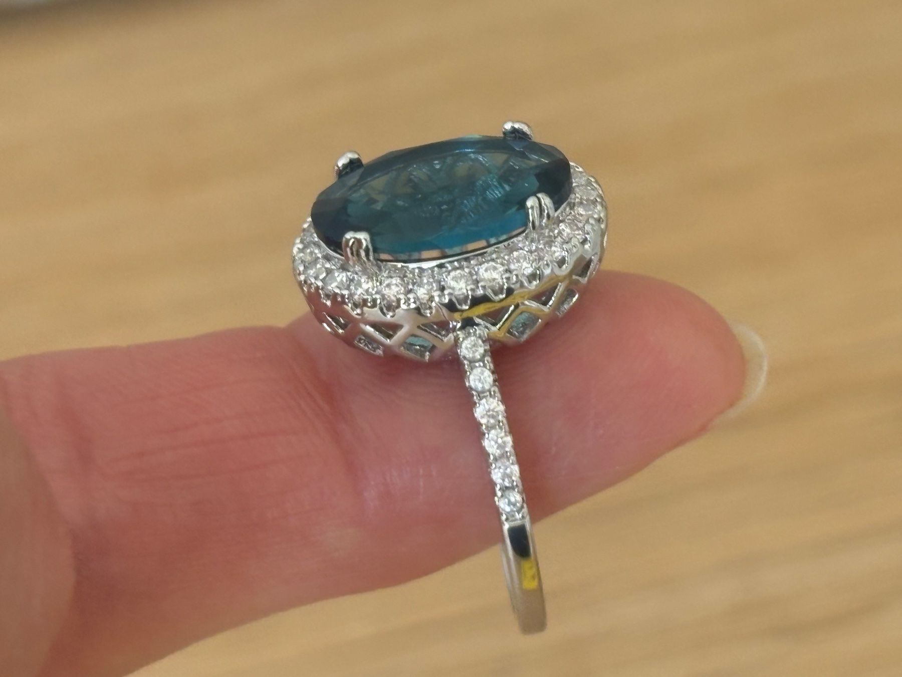 Anelli: Luxus Elegante Gr.19/9 Ring Farbe: Silber /blau – Nuovo (secondo la descrizione) da Biel-Bienne venduto da Roserosse13 3