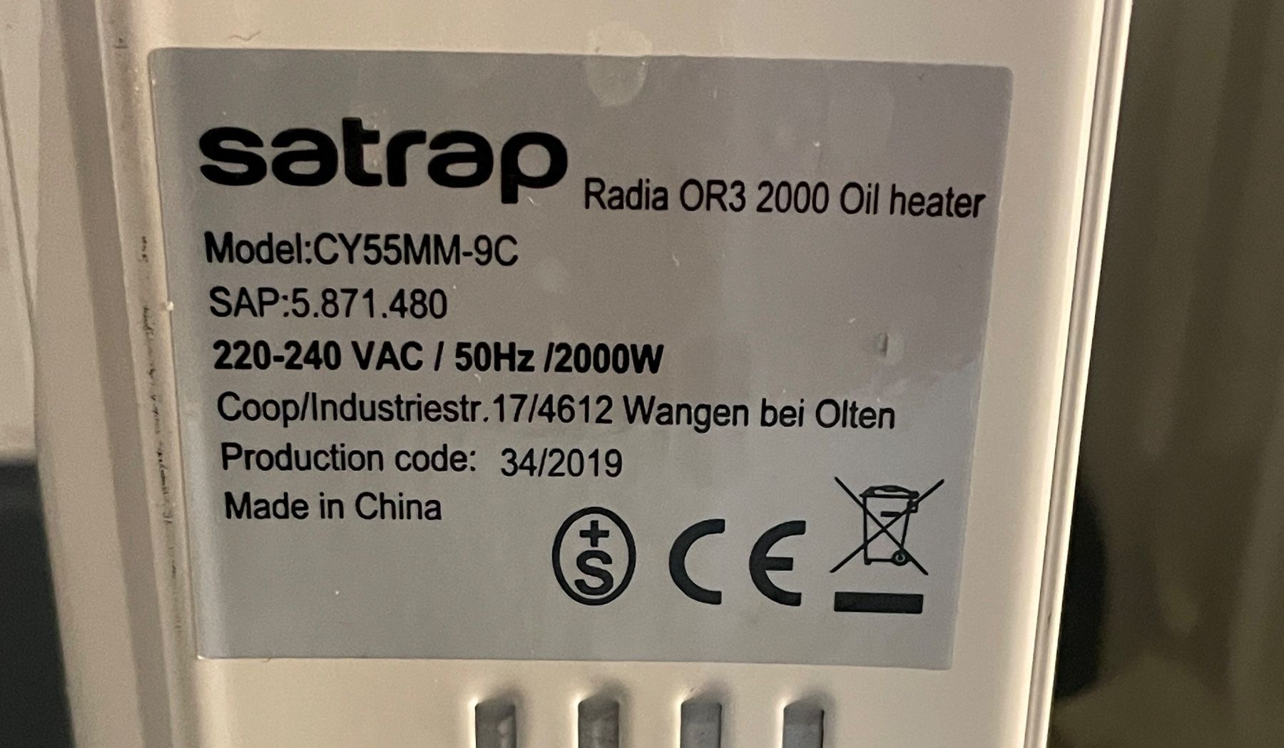 Radiateurs: Heizkörper Satrap Radia OR3 2000 Ölradiator – Neuf (Voir description) à Volketswil par rubin74 8