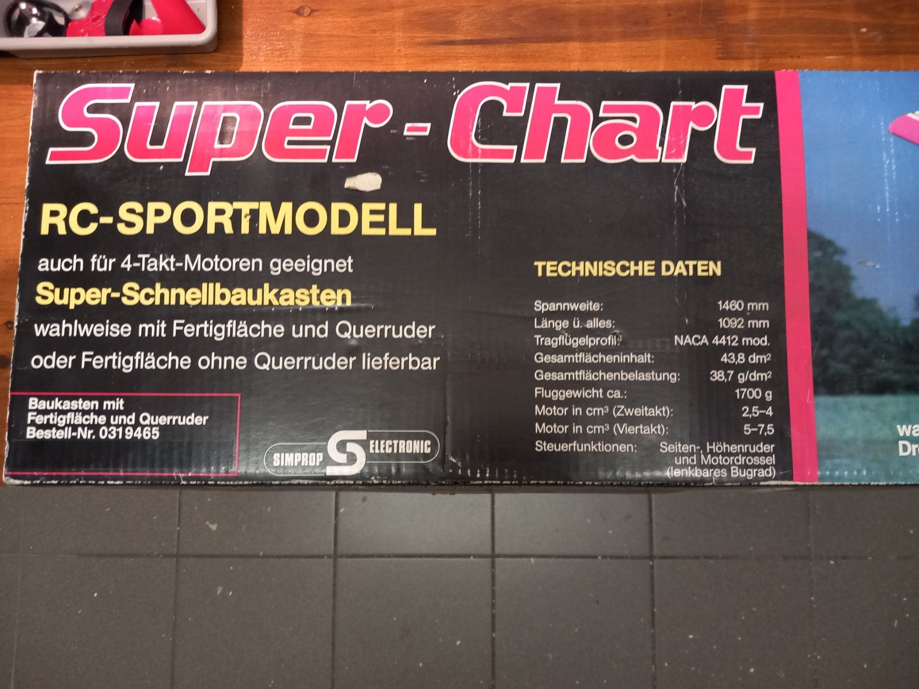 Simprop Modellismo RC: RC Modellflugzeugbaukasten Simprop Super Chart mit Querruder – Nuovo e nell'imballaggio originale da Givisiez venduto da Reiffel 2