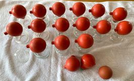 15 Schröpfgläser mit Gummiball/Ventil – Schröpftherapie