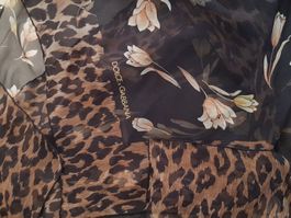 Dolce&Gabbana Seidenfoulard im Vintage-Leo-Print