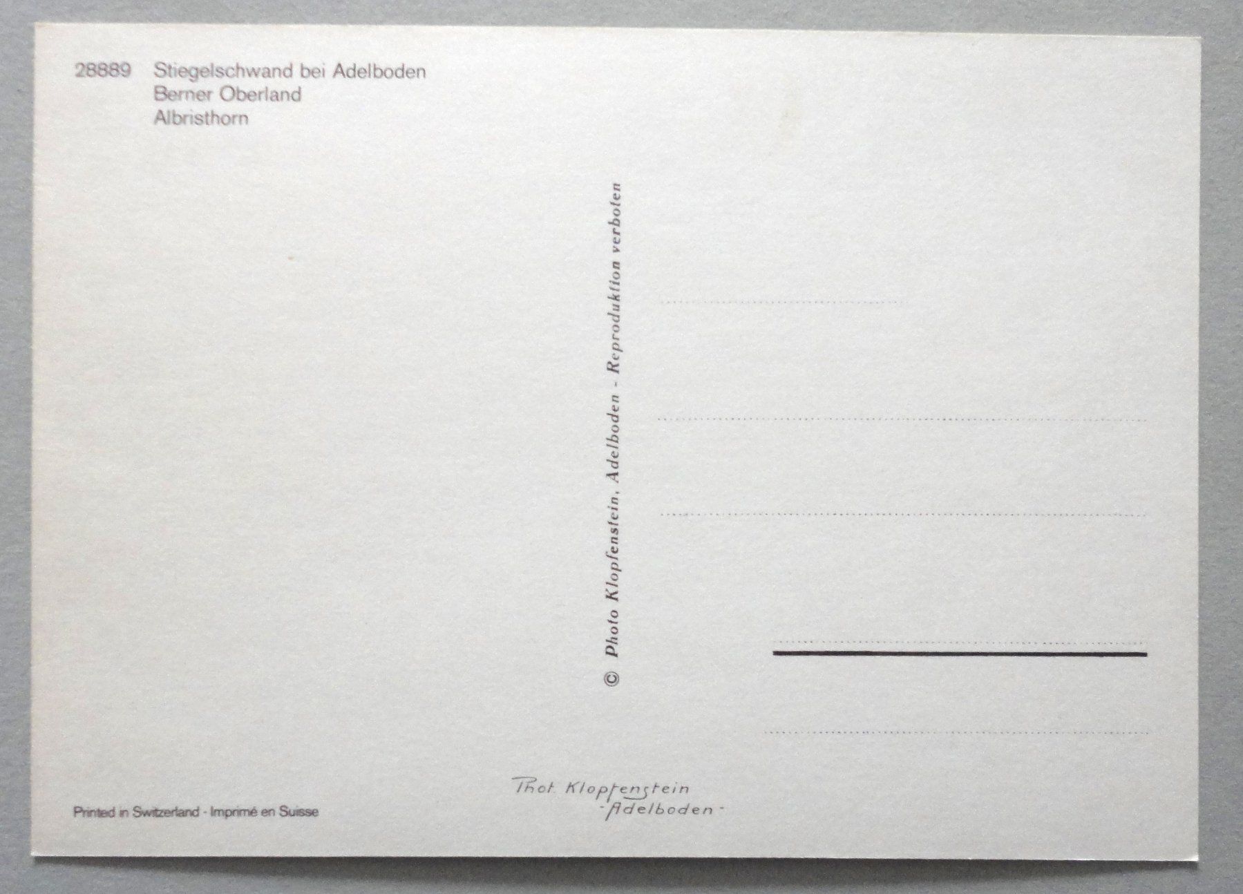 Cartoline postali: Stiegelschwand bei Adelboden, B.O. – Usato da Fétigny venduto da Billy2miny 1