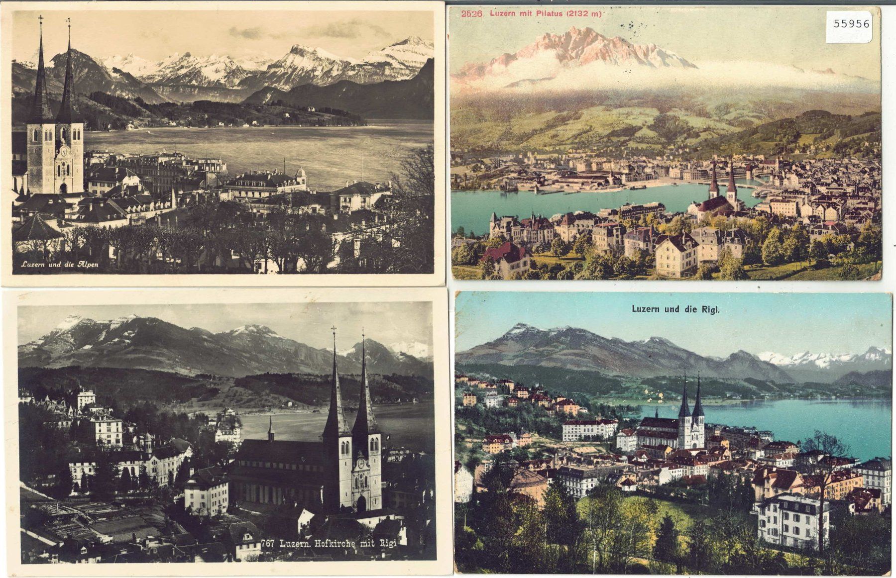 Ansichtskarten: 4 AK - Luzern – Gebraucht aus Ettingen von Kartenplanet