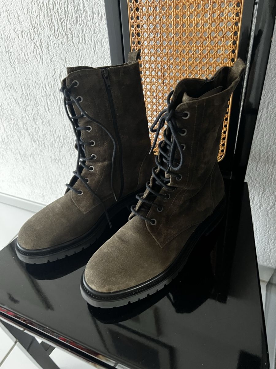 Scarpe da donna: Bottines lacées Ralph Harrison daim vert olive 41 – Usato da Caslano venduto da Elena61