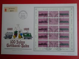 FDC R GÖSCHENEN 18.2.1982 BLOC BLOCK GOTTHARD BAHN train