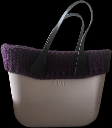 O bag Tasche hellrosa mit Strickbündchen lila Zustand gut