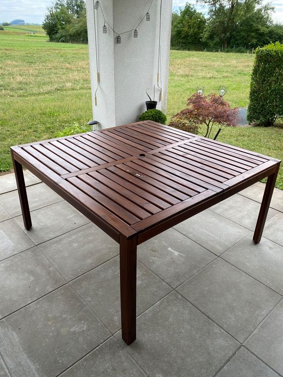 IKEA Gartentisch Holz Farbe Nussbaum Kaufen auf Ricardo