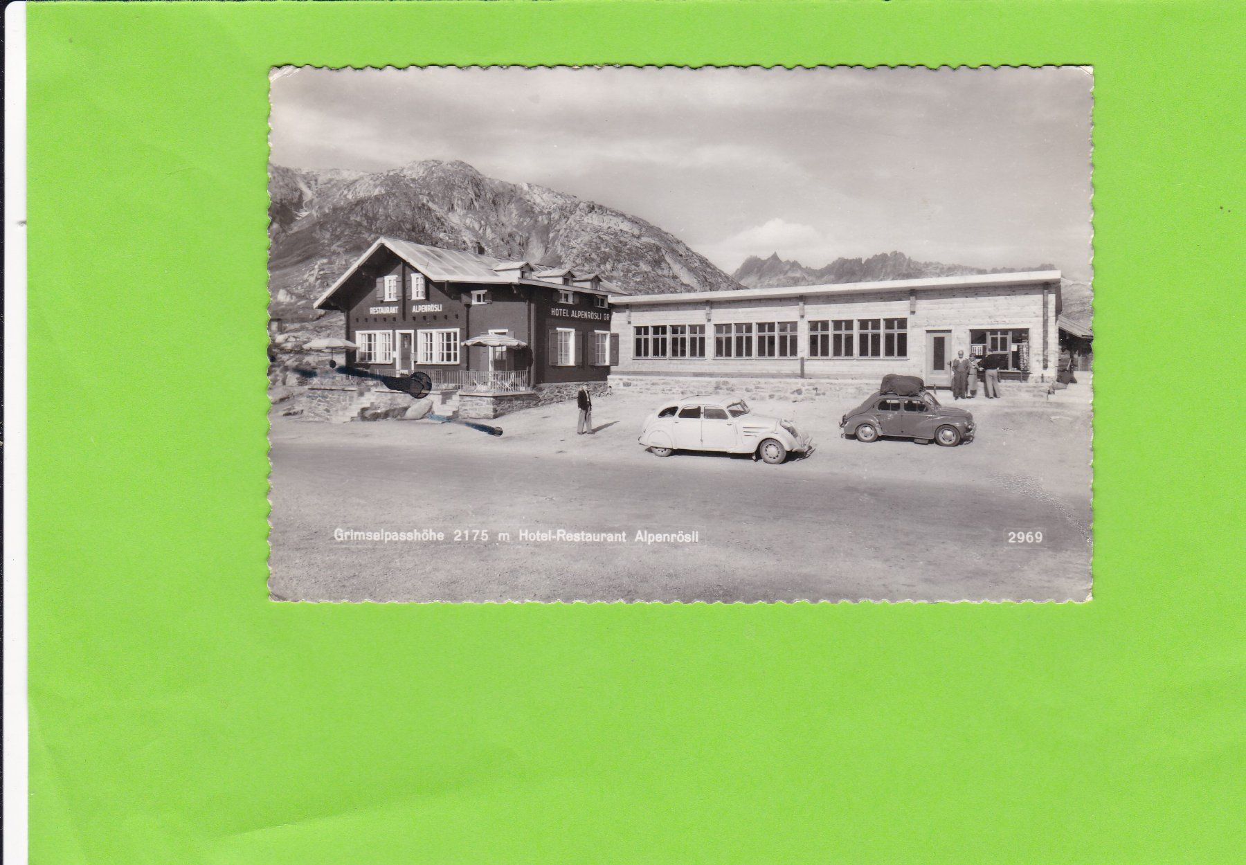 Ansichtskarten: Grimselpasshöhe-Oldtimer-belebt – Gebraucht aus St. Peterzell von neckertal