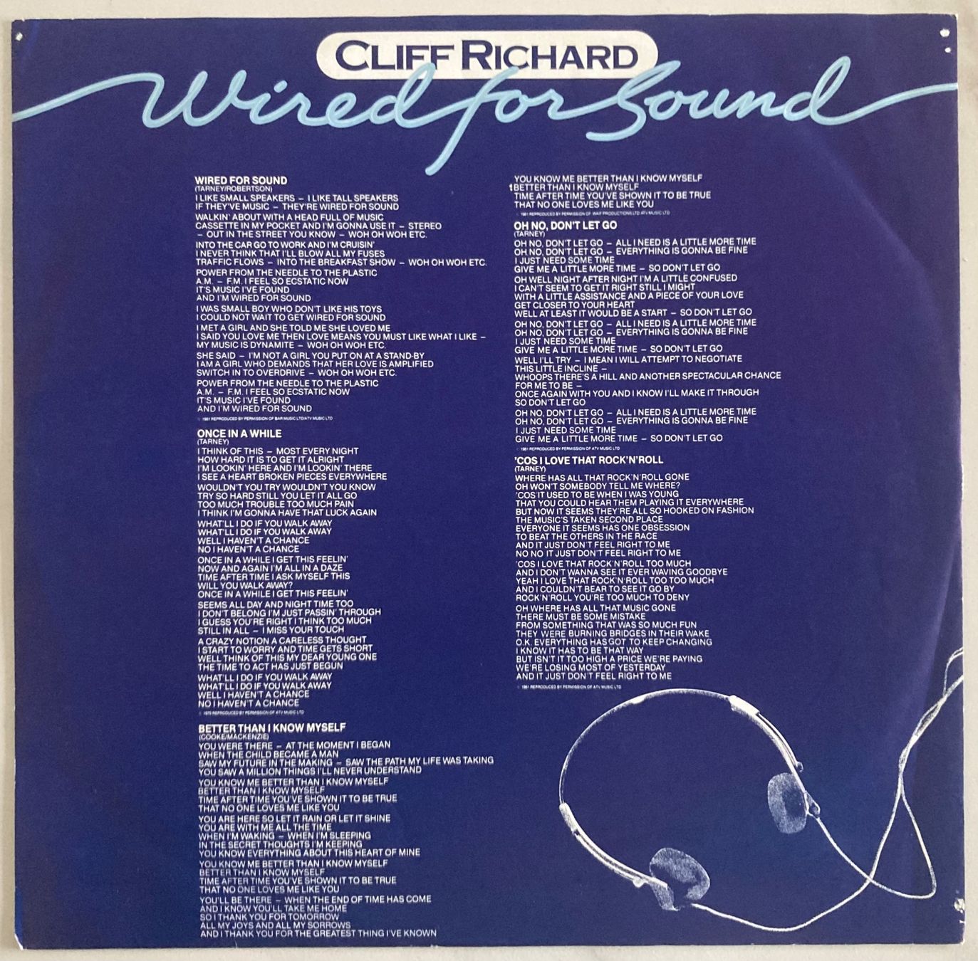 Dischi in vinile: CLIFF RICHARD - WIRED FOR SOUND – Usato da Poliez-Pittet venduto da Newtown-Records 2