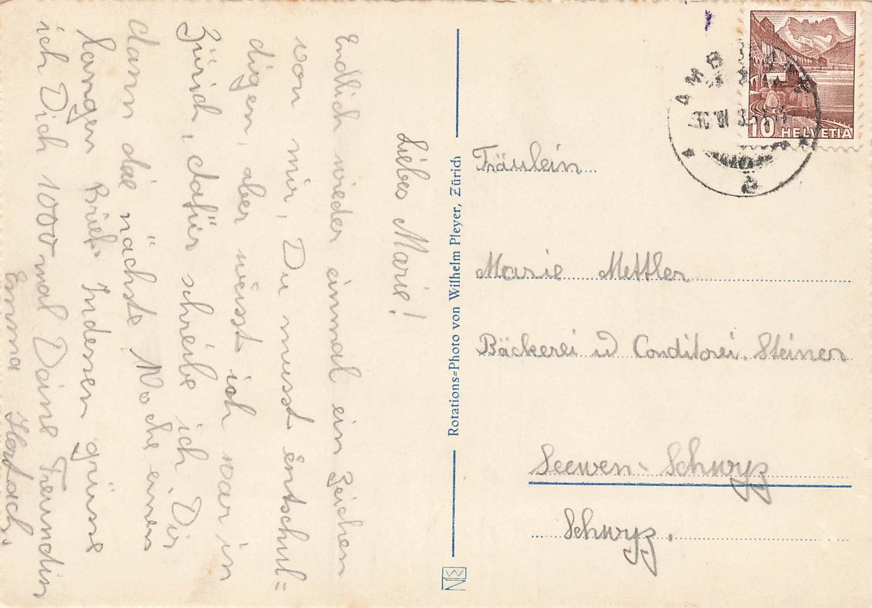 Cartoline postali: Zürich Enge Bahnhof – Usato da Schwyz venduto da Seffi56 1