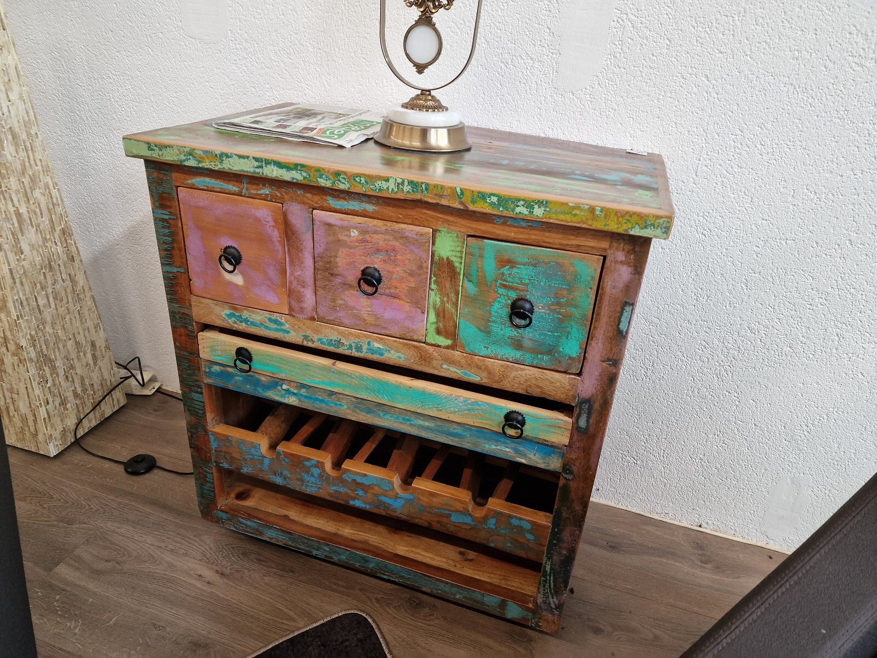 Konsolen: Weinwagen - Massiv Holz Farbig – Neu (gemäss Beschreibung) aus Oensingen von directshop24 1
