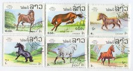 Briefmarken "Pferde". Laos.