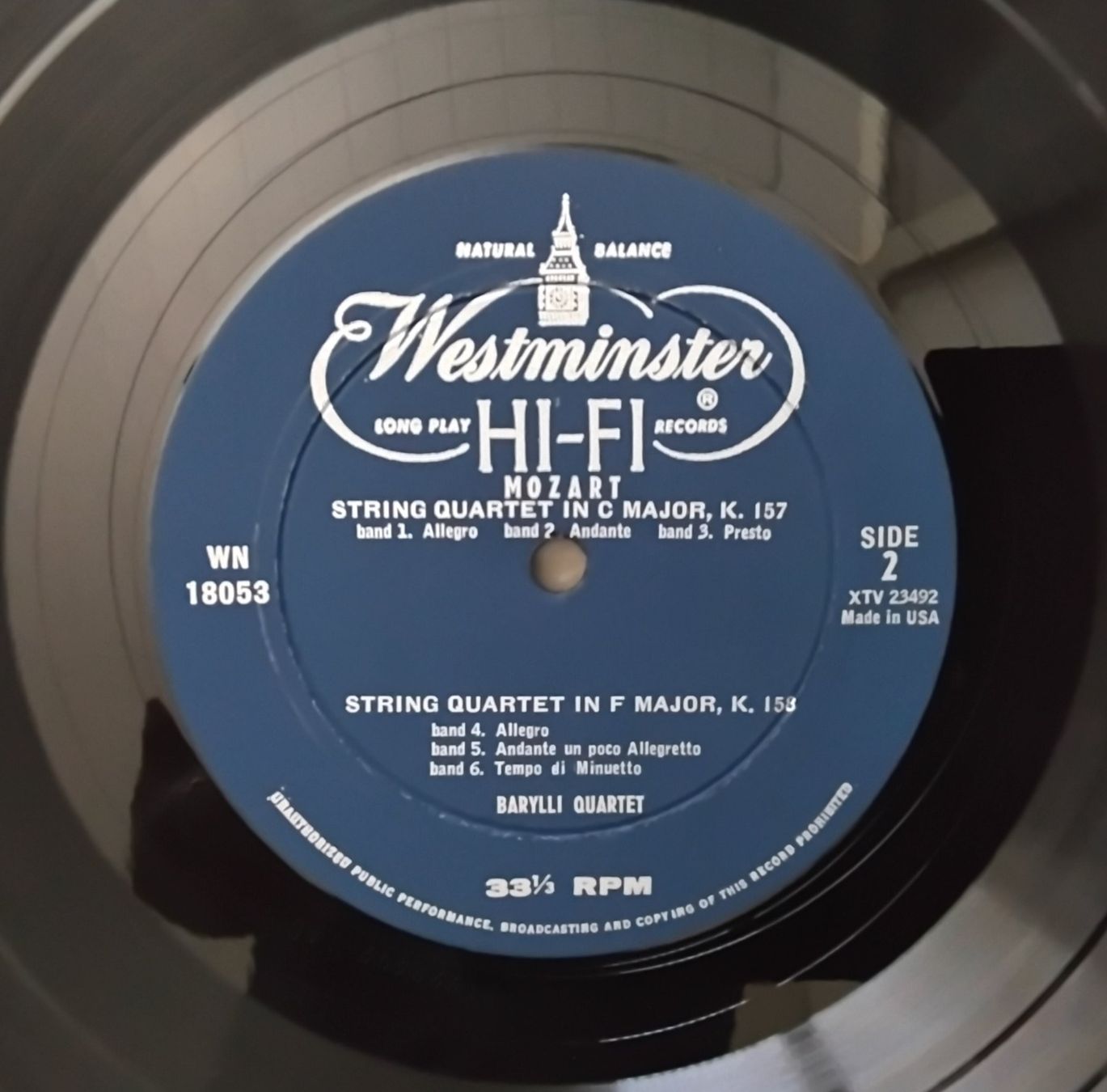 Vinyles: Mozart Barylli Quartet String Quartets K.155/158 Westminster – D'occasion à Lohn-Ammannsegg par analogis 4