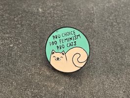 Pro Choice, Feminism and Cats Pin
