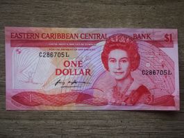 Eastern Caribbean  1 Dollar  1985-87 UNC
