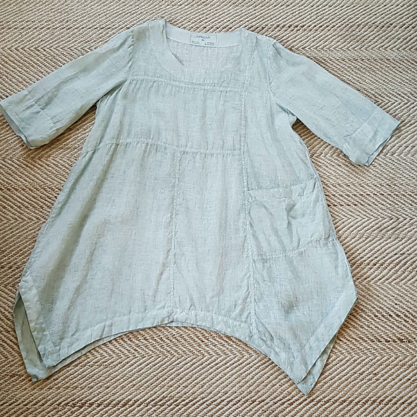 Kleider: Leinenkleid Grizas Gr 44 2XL Mint – Neu (gemäss Beschreibung) aus Menznau von Valinor 1
