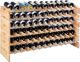Weinregal Holz stapelbar für 72 Flaschen 6 Ebenen