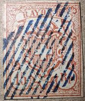 Rayon Nr. 20 Typ 5 blaue Raute + Attest