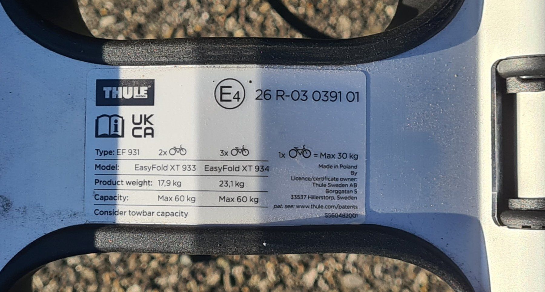 Travi: Fahradträger Thule EasyFold XT 933 – Usato da Deitingen venduto da anuver01 3