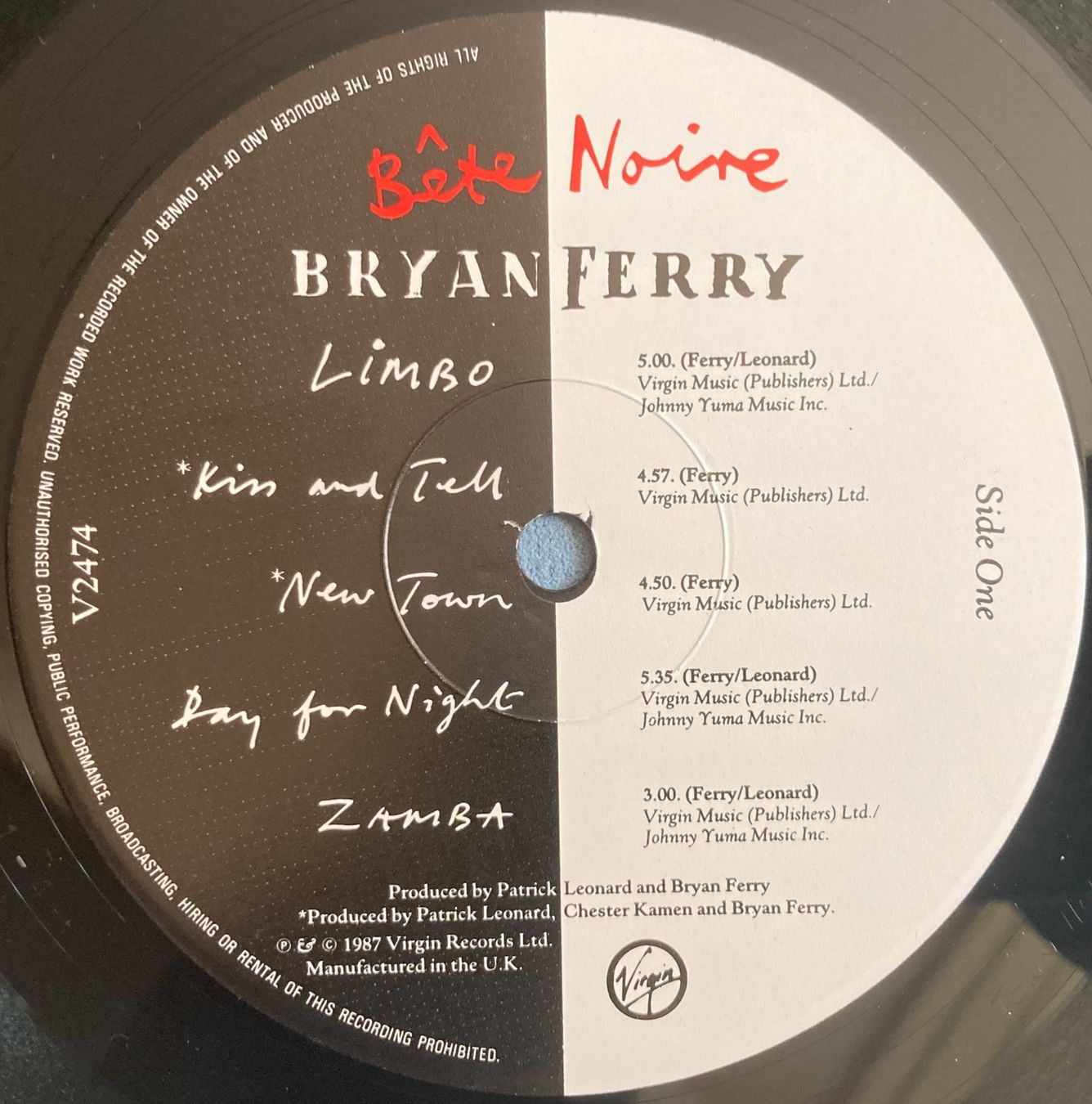 Schallplatten: BRYAN FERRY - BÊTE NOIRE – Gebraucht aus Poliez-Pittet von Newtown-Records 2